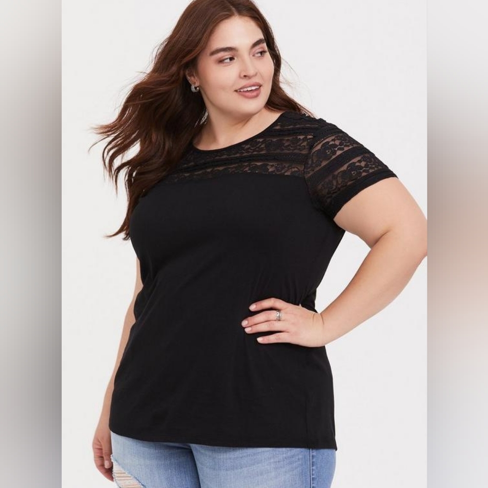 Black Lace Inset Tee
